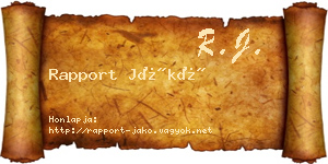 Rapport Jákó névjegykártya